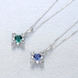 SACEGEMS 925 Silver Green Zircon Pendant Wedding Jewelry