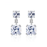 SACEGEMS 925 Silver Stud Earrings 6mm Zircon Wedding Jewelry