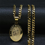 SAINT MICHAEL PROTECT US Stainless Steel Necklace Men/Women
