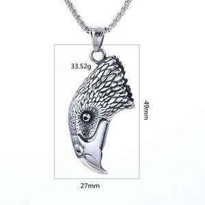 Vintage Eagle Head Pendant Necklace Jewelry