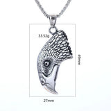 Vintage Eagle Head Pendant Necklace Jewelry
