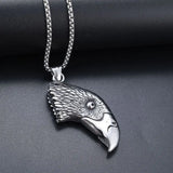 Vintage Eagle Head Pendant Necklace Jewelry