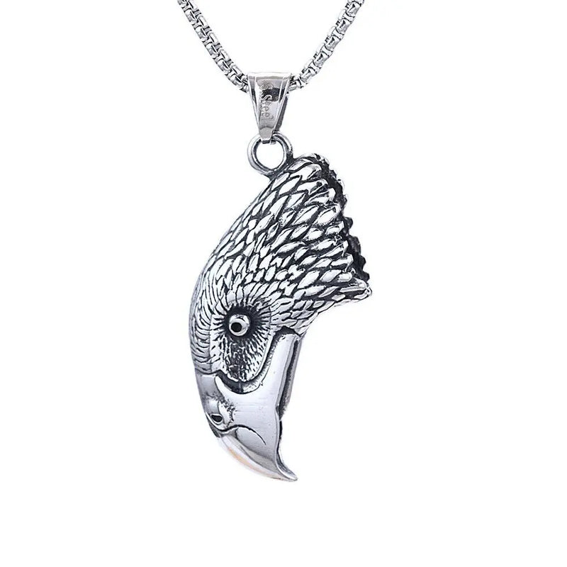 Vintage Eagle Head Pendant Necklace Jewelry
