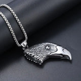 Vintage Eagle Head Pendant Necklace Jewelry