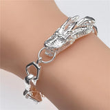 925 Sterling Silver Chinese Dragon Chain Bracelet Men Jewelry