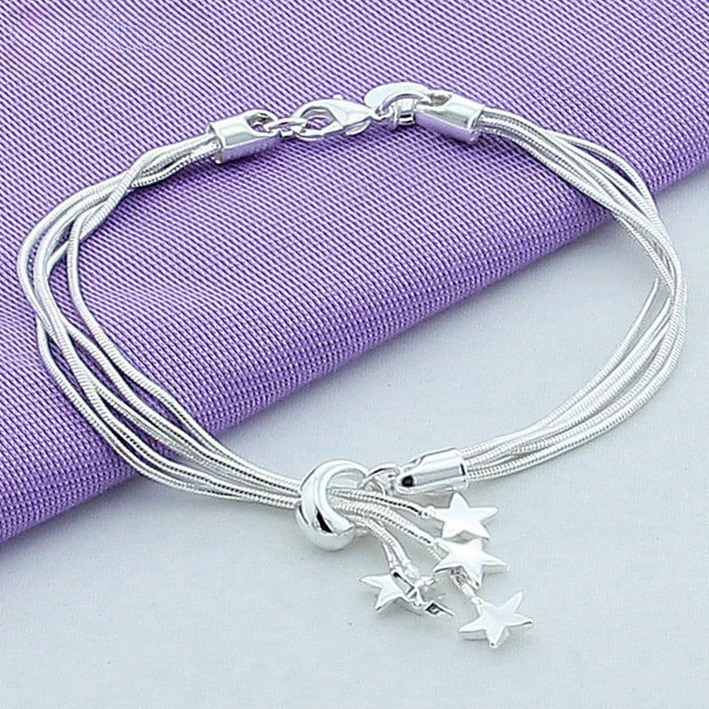 925 Silver Starfish Bracelet for Woman Wedding Jewelry