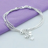 925 Silver Starfish Bracelet for Woman Wedding Jewelry