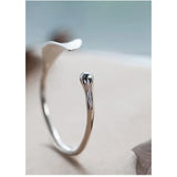 925 Silver Leaf Cuff Bracelet Adjustable Charm Bangle for Women