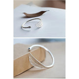 925 Silver Leaf Cuff Bracelet Adjustable Charm Bangle for Women
