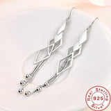 925 Silver Geometric Earrings for Women's Wedding