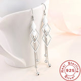 925 Silver Geometric Earrings for Women's Wedding