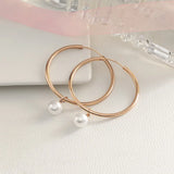 925 Silver Pearl Glossy Hoop Earrings, Charm Gift