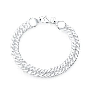 SAIYE 925 Sterling Silver Chain Bracelet 10MM Men's Women's Jewelry