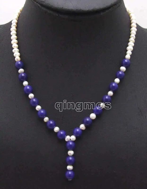 Freshwater Pearl & Round Beads Pendant Necklace