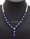 Freshwater Pearl & Round Beads Pendant Necklace