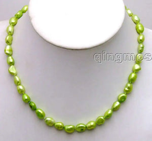Green Baroque Freshwater Pearl Necklace