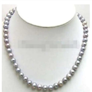 Gray Freshwater Pearl Necklace 17"