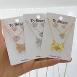Cute Mouse Pendant Necklace Crystal Inlaid Women Jewelry Birthday Gift