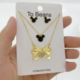 Cute Mouse Pendant Necklace Crystal Inlaid Women Jewelry Birthday Gift