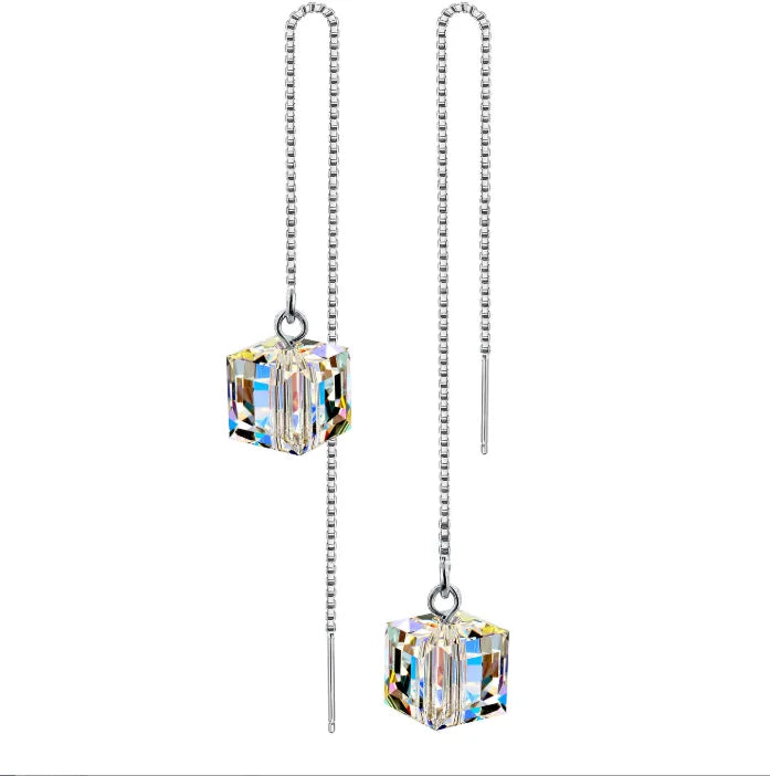 Colorful Crystal Long Tassel Earrings from Austrian Chain