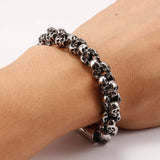 SAMI Classic Skull Bracelet 316L Stainless Steel Carve Rock Punk Party Bangles