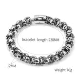 SAMI Classic Skull Bracelet 316L Stainless Steel Carve Rock Punk Party Bangles