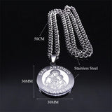SAN ANTONIO PRAYS FOR US Archangel Round Stainless Steel Necklaces
