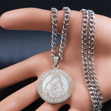 SAN ANTONIO PRAYS FOR US Archangel Round Stainless Steel Necklaces