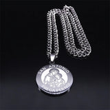 SAN ANTONIO PRAYS FOR US Archangel Round Stainless Steel Necklaces