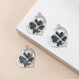 10Pcs Rhinestone Heart Charms Pendent, DIY Jewelry Making Accessories