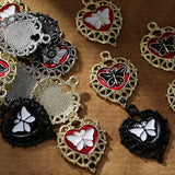 10pcs Enamel Butterfly Heart Charms Pendant DIY Keychain Earrings