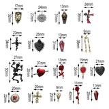 50pcs Mixed Heart Shield Cross Skeleton Charms Pendant DIY Necklace Earrings