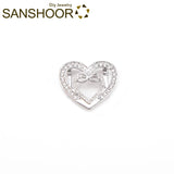 Heart Infinity Slide Charms for Leather Wrap Bracelet 6Pcs