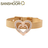 Heart Infinity Slide Charms for Leather Wrap Bracelet 6Pcs