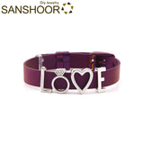 Keeper Designs Bracelet Set LOVE Heart Crystal Slide Charms For Woman