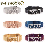 Keeper Designs Bracelet Set LOVE Heart Crystal Slide Charms For Woman
