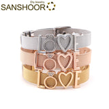 Keeper Designs Bracelet Set LOVE Heart Crystal Slide Charms For Woman