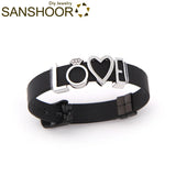 Keeper Designs Bracelet Set LOVE Heart Crystal Slide Charms For Woman