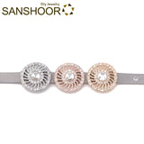 Stainless Steel Keeper Bracelets Set with Crystal Circle Charms for Christmas