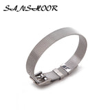 Stainless Steel Mesh Armband Bracelet Bangle with Stoppers for Charms 5Pcs
