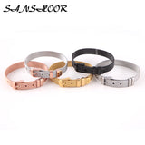 Stainless Steel Mesh Armband Bracelet Bangle with Stoppers for Charms 5Pcs