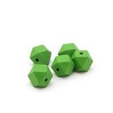 Geometric Wooden Beads Rainbow Colors for Teething Necklace Jewelry 30pcs