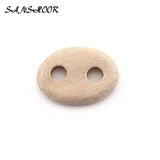 35x25mm Unfinished Wood Oval Slices DIY Crafts Necklace 100pcs