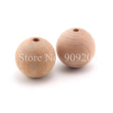 40mm Unpainted Natural Round Wood Beads DIY Necklace MT-008 50pcs