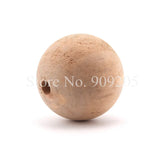 40mm Unpainted Natural Round Wood Beads DIY Necklace MT-008 50pcs