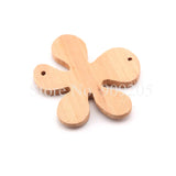 Unpainted 5-petal Flower Wood Crafts Natural Slices for Necklace 100pcs/lot