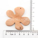 Unpainted 5-petal Flower Wood Crafts Natural Slices for Necklace 100pcs/lot