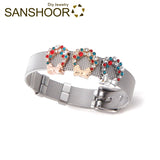 Crystal Bow-Knot Slide Charms for 10mm Leather Bracelets