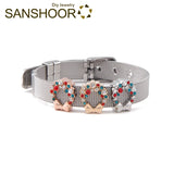 Crystal Bow-Knot Slide Charms for 10mm Leather Bracelets