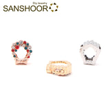 Crystal Bow-Knot Slide Charms for 10mm Leather Bracelets